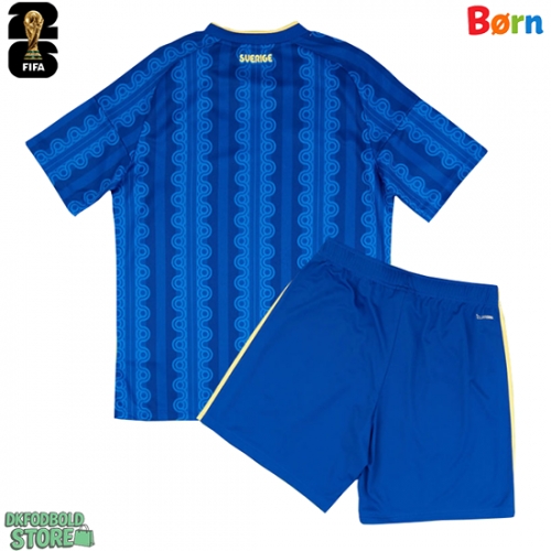 Sverige Replika Babytøj Udebanesæt Børn VM 2026 Kortærmet (+ Korte bukser)